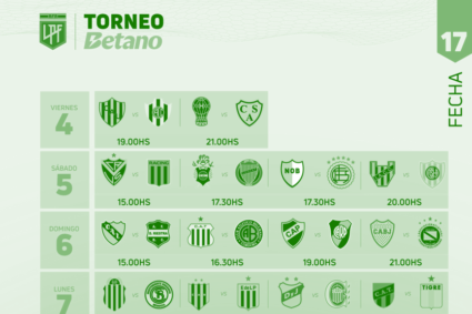 Il programma della Liga Profesional argentina, 17a giornata